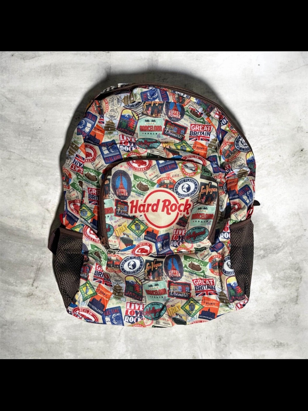 Hard Rock Cafe Multicolor Travel Patch Logo Backpack
